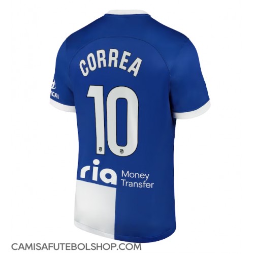 Camisa de time de futebol Atletico Madrid Angel Correa #10 Replicas 2º Equipamento 2023-24 Manga Curta